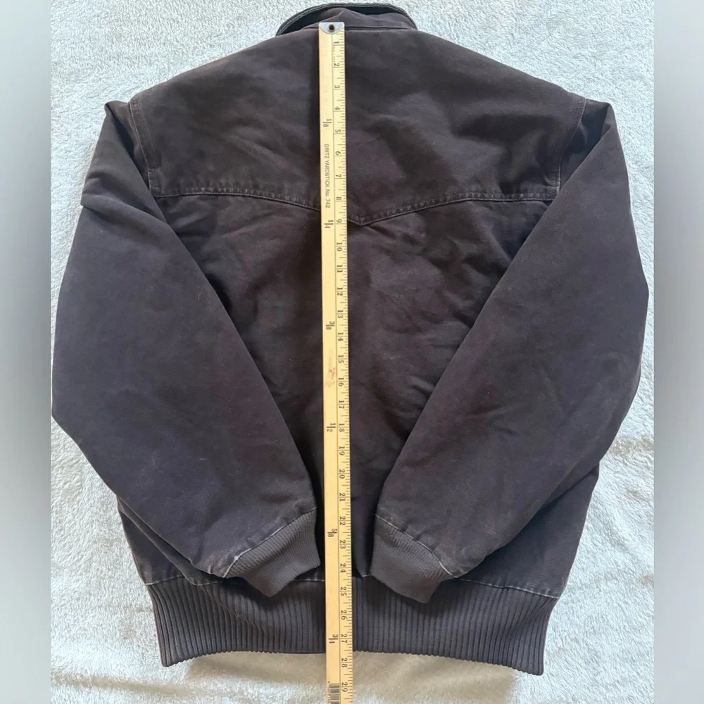 Carhartt Brown Bomber Jacket with Black Corduroy Collar - Picture 9 of 9